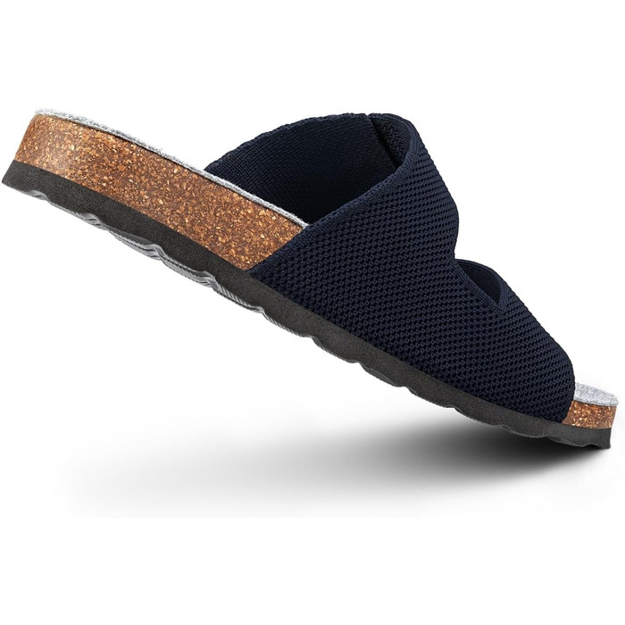 Giesswein Merino Slides жіночі - Шльопанці з анатомічною устілкою з корку - Комфортні сандалі з регульованими ремінцями з ажурного трикотажу - Домашні капці з мериносовою устілкою (42 EU, Ocean Blue)