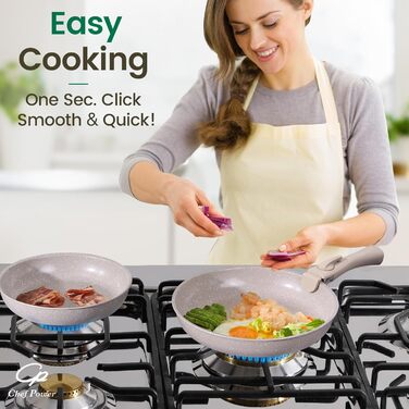 Набір посуду Chef Power Keramik 19 предметів, Мокка-Тауп: антипригарне, для індукції, посудомийна машина, духовка, для кемпінгу