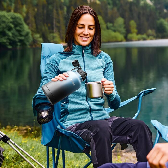 2L Stainless Steel Water Bottle with Straw, Double-Insulated Water Bottle 2 Liter with Two Lids and Protective Silicone Boot, Practical Paracord Handle for Carrying - Gradient Color