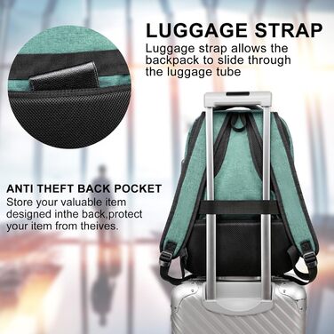 Рюкзак RJEU для дівчат та підлітків, шкільний рюкзак з відділенням для ноутбука 15,6 дюймів, A71-edel