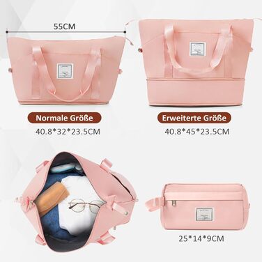 Набір валіз Merax Hartschalen 5 в 1: 3 валізи + 2 косметички, рожево-хакі, з колесами