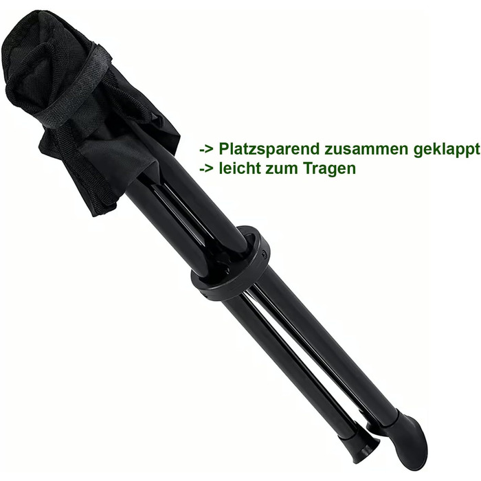 Складаний табурет для кемпінгу 550г, ультралегкий, 3-ногий, висота 40см, сідушка 30см, до 100кг, для фестивалів, виставок, піших прогулянок