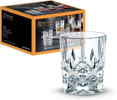 Nachtmann 4-Piece Shot Glass Set, 55 ml, Noblesse, 100694, Crystal Glass Shot Glasses, Liquor Glasses Dishwasher Safe