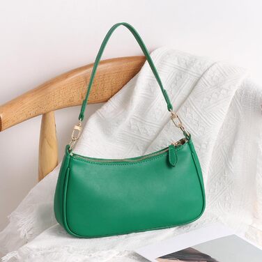 Сумка-клатч WantGor Tote, кросбоді, міні-хобо, екошкіра, темно-зелена - стильна жіноча сумка