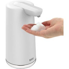Frohsun Automatic Soap Dispenser - Rechargeable, Touchless, Motion Sensor, 350ml Capacity, Adjustable Foam Volume, IPX7 Waterproof - for Kitchen, Bathroom & Hotel Use (White)