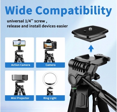 Штатив Nineigh S60, 172 см, чорний