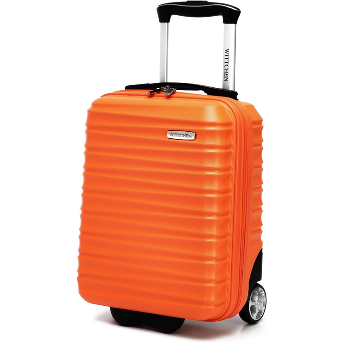 Чемодан на колесах WITTCHEN Groove Line L, чорний. Жорсткий корпус ABS, 4 колеса, кодовий замок, підходить для Lufthansa/Eurowings/Ryanair