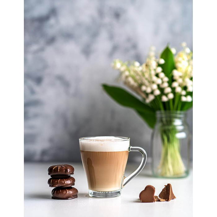 Набір кавових чашок KROSNO Glasmark 1992 (6 шт., 200 мл) з ручкою, для чаю, кави, напоїв, миття в посудомийній машині