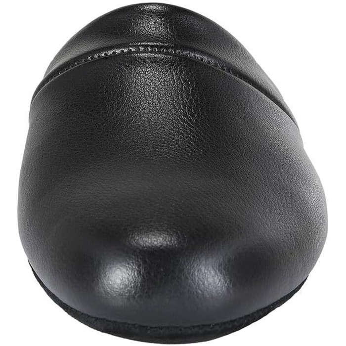 Чоловічі домашні тапочки Pamir з натуральної шкіри, підошва з шкіри, устілка з memory foam, розмір 42.5 EU, широкі, чорні
