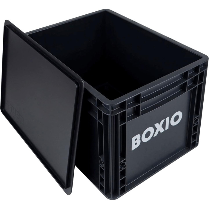 BOXIO – SOLO: Storage Box with Lid – Eurobox 40x30 x 28 cm – perfect plastic box/transport box made of plastic for camping, boat, cellar or garden - stackable with other Euroboxes