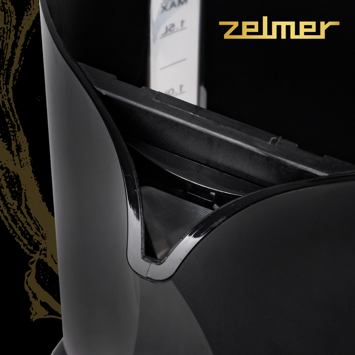 Електричний чайник Zelmer ZCK7630 Crystal Gold, 2200 Вт, 1,7 л, чорний