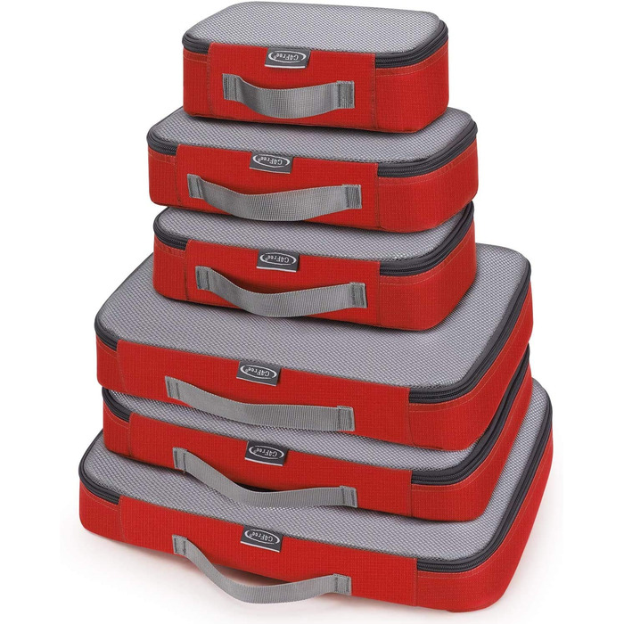 Органайзери для валізи G4Free (6 шт.) - набір для подорожей, червоний (1S+2M+2L+XL)