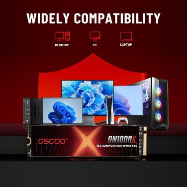 SSD NVMe 1TB PCIe Gen4.0 - 7400 MB/s - 2280 - для ПК, ноутбуків, ігор, AI