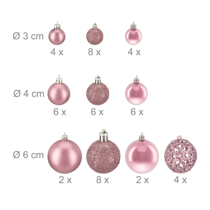 Relaxdays Set of 50 Christmas Baubles