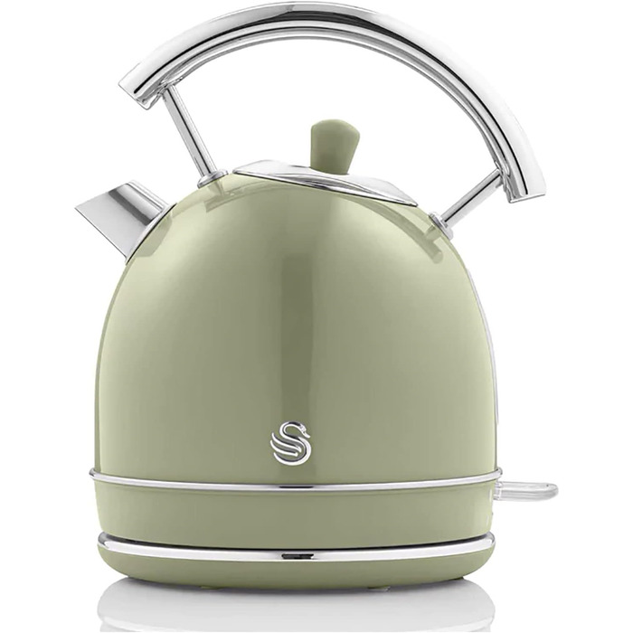 Набір для сніданку Swan Retro: 1.8L чайник, тостер на 2 шматки, мікрохвильова піч 20L, зелений, вінтажний дизайн
