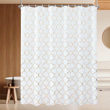 Штора для душу 180x200 см Phnom Penh Квіти, антигрибкова, водовідштовхувальна, поліестер, з кільцями (1 шт)