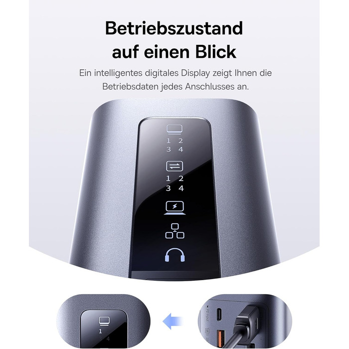 Базаус Док-станція USB-C 12-в-1 для ноутбуків Dell/HP/Lenovo/Asus/Acer/Mac, 2 монітори 4K HDMI, 10Gbps USB-C/A, 100W PD, Gigabit Ethernet