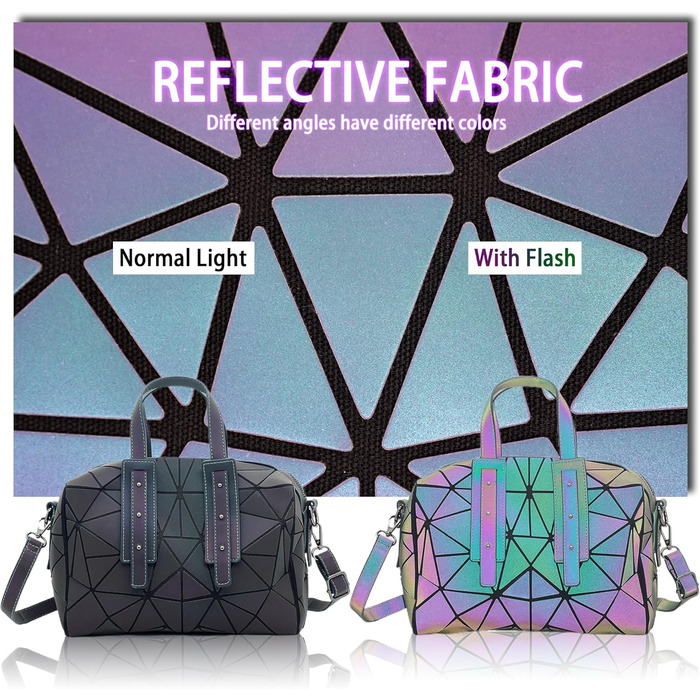 Геометричний гаманець жіночий світловідбиваючий, сумка через плече голографічна Geometrisches Portemonnaie (Cb-02)
