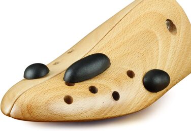 Langer & Messmer shoe stretchers for women against pinching shoes, boots or high heels - made of solid beechwood and metal mechanics - expands in width or length & width including leather stretching spray