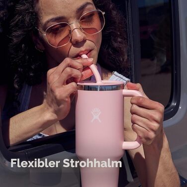 Термостакан Hydro Flask Travel Tumbler 1.2 л з трубою, нержавіюча сталь, вакуумна ізоляція, White
