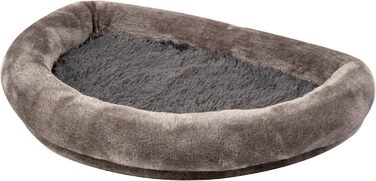 Kerbl Pet Window Hammock, Elevated Resting Place for Cats, Padded Edge, Soft Plush Cover, Sturdy Wooden Construction, Adjustable to Window Sill Depth, 55x35x10 cm, Grey