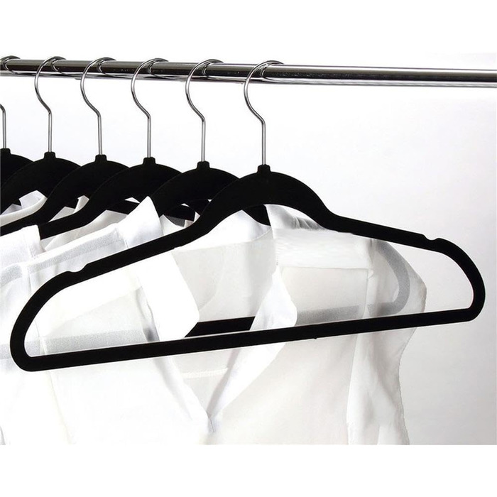 Yaheetech Velvet Clothes Hangers, Wardrobe Hangers, 100 Pack Suit Hangers, Non-Slip Surface, Laundry Hangers with 360° Swivel Hook, Black