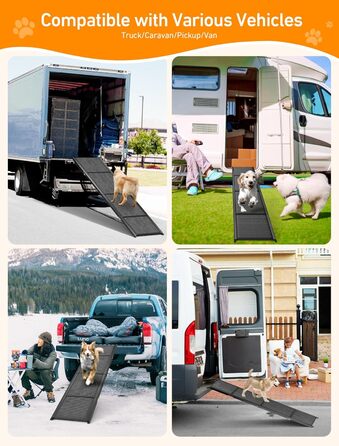 Сходи для собак у машину, складані, з антиковзким покриттям, для середніх та великих собак до 113 кг, 170x44 см