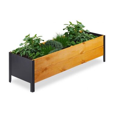Relaxdays Підняте ліжко Wood Вузьке