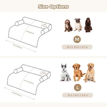 М'яке ліжко для собак Avont Flauschige, килимок-подушка для собак та котів знімний та пральний чохол, антиковзаюче дно, велике/світло-сірий, 105 x 18 x 95 см