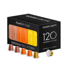 Капсули кави ROSSO CAFFÈ Nespresso, 120 шт. Аромакава, набір з 3 преміум смаків, сумісні з Nespresso, 120 шт.