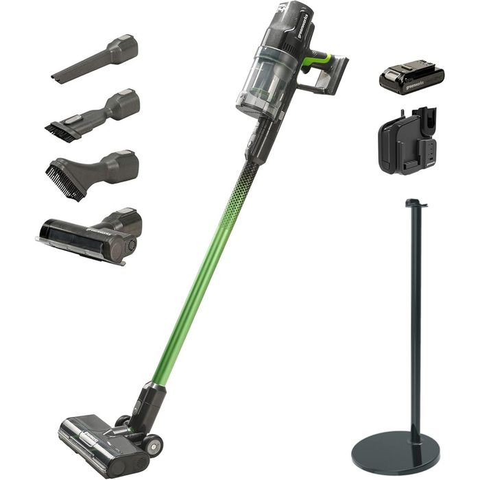 Бездротовий акумуляторний пилосос Greenworks GD24SV 5 в 1, 500W, Hepa-фільтр, насадка для шерсті тварин, 45 хв роботи, 3 режими потужності (без акумулятора та зарядного пристрою)