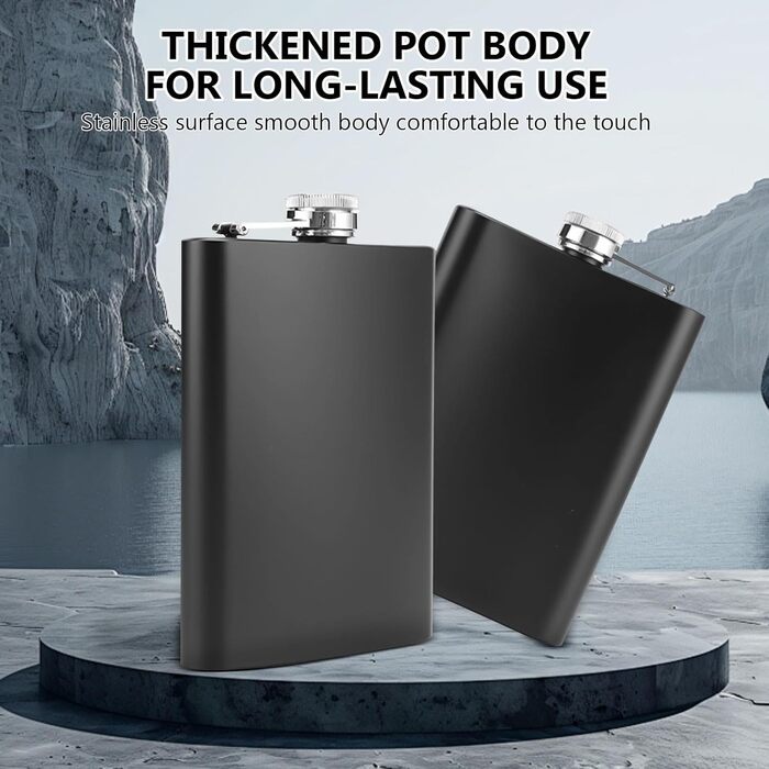 Набір фляг з нержавіючої сталі, рожевий, 8oz/240мл, 6 шт. з келихами для шотів, шкіряний чохол, для подорожей, вечірок, подарунків