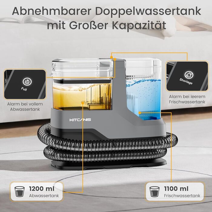 Накладний пилосос для м'яких меблів та килимів - 17kPa, 600W, з набором насадок