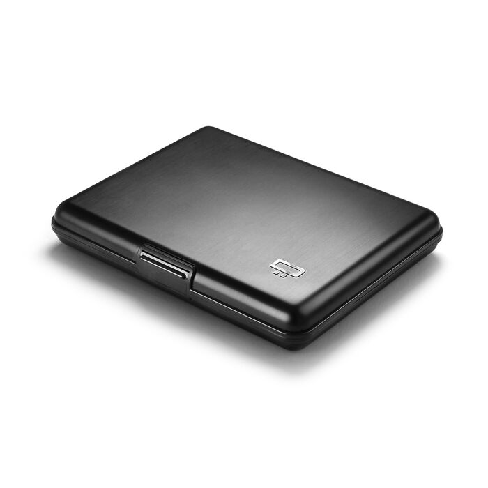 Чоловічий гаманець ÖGON -DESIGNS Smart Case Big Stockholm з алюмінію, велика місткість, RFID-захист, чорний