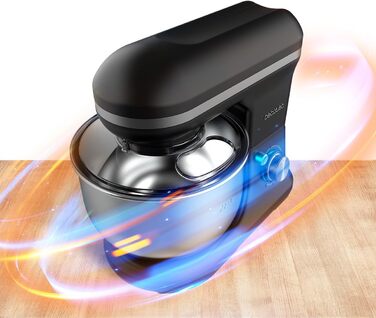 Кухонний комбайн Cecotec Cecomixer 250W, 3л, чаша з нержавіючої сталі, 5 функцій, 6 швидкостей (Чорний)
