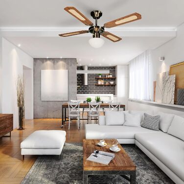 Вентилятор стельовий Farelek Bali, 107 см, коричневий