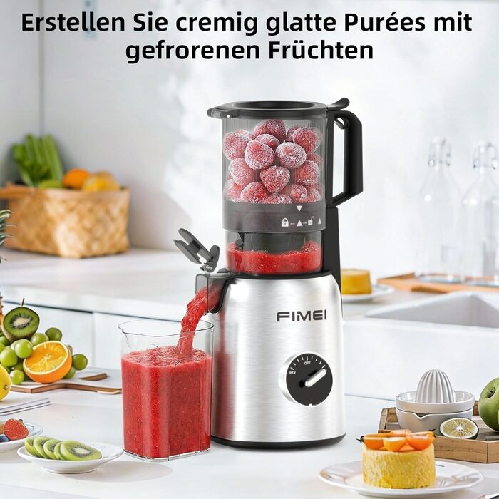 Шнекова соковижималка FIMEI Slow Juicer з широким завантажувальним отвором 135 мм