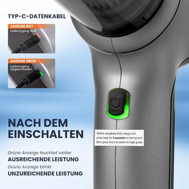 Портативний бездротовий пилосос Saker 3-в-1 з двигуном Brushless, 12KPA, USB-C, для дому, офісу та видалення шерсті тварин (срібний)
