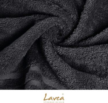 Набір рушників Lavea Elena, 10 шт., 100% бавовна, антрацит - рушники, пілочки, рушники для гостей, рукавички для вмивання, м'які, швидковисихаючі, Oeko-Tex