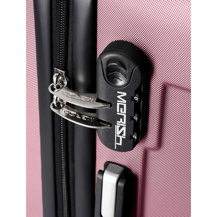 Чемоданний набір Merish: 3 шт., жорсткий корпус, коліщата-двоє, 9 кольорів (Рожевий, XL)