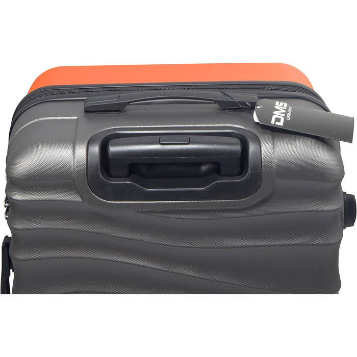 Набір валіз DMS® 7-елементів: 3 валізи (M/L/XL) з ABS-пластику, 360° колеса, кодовий замок + 4 чохли для одягу. Легкі, міцні, розширювані, для подорожей та бізнесу (Помаранчевий)