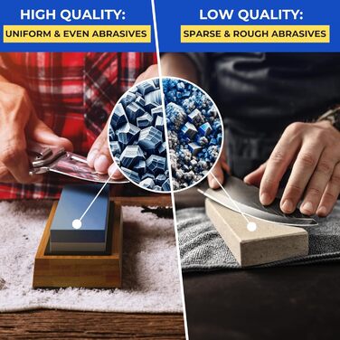 Преміум точило для ножів Sharp Pebble, 2-стороння зернистість 1000/6000, бамбукова основа та кутник