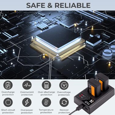 Акумулятор NP-FW50 K&F Concept з зарядним пристроєм, 1100mAh, 2 шт. для Sony ZV-E10, A6000, A6300, A6400, A7, A7II, A7RII, A7S, A7S2, A7R, A7R2, A55, A5100, A5000, A3000, RX10