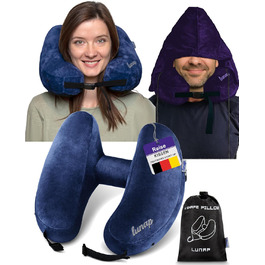 Подушка для шиї Luna Reisekissen: Memory Foam, дихаюча, для подорожей (літак, авто) | Сіра подушка для шиї | Подушка для подорожей | Подушка для шиї для дорослих