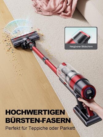 Бездротовий акумуляторний пилосос SunSare 450W з LED-дисплеєм, потужність 40000Pa, для підлоги, килима, шерсті тварин