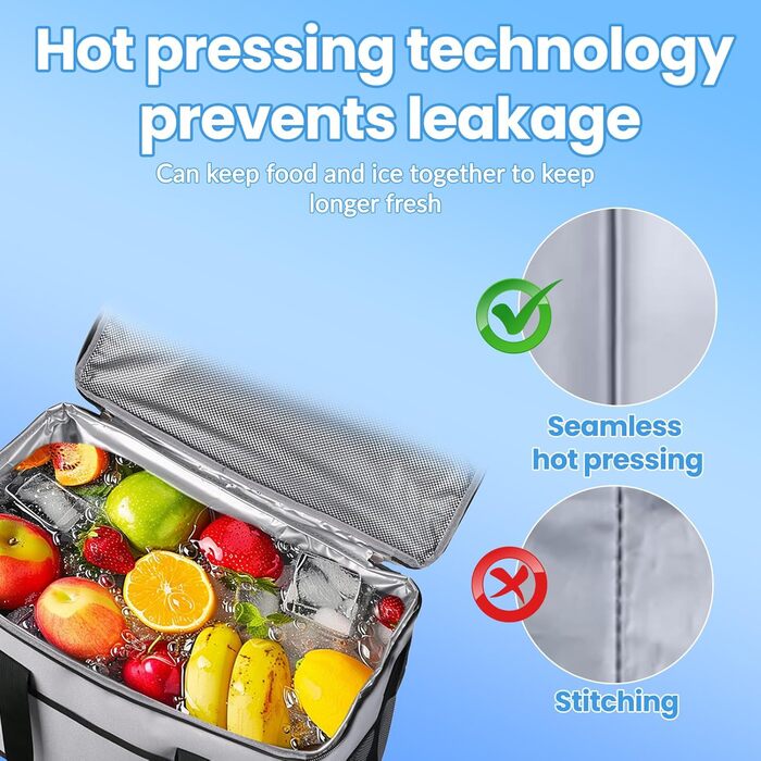 Термосумка для пікніків та відпочинку на природі 35L сірого кольору