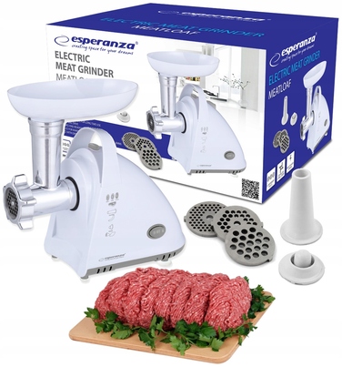 Електрична м'ясорубка Esperanza MeatLover, біла, 2200 Вт