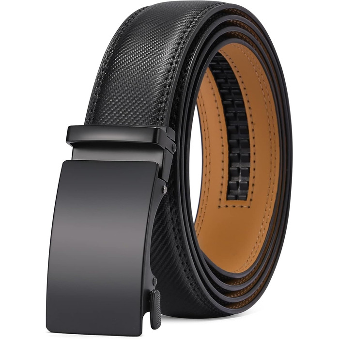 Чоловічий шкіряний ремінь SENDEFN з автоматичною застібкою, ширина 35 мм, регульований розмір 32-38 дюймів (115 см), чорний