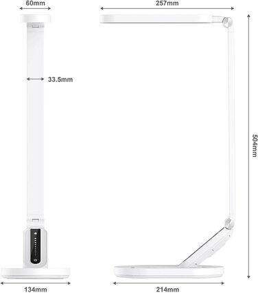 Торгова лампа JKSWT для догляду за очима, з регулюванням яскравості, 5 кольорових режимів, 72 LED, USB-порт для зарядки, сенсорне керування, функція пам'яті, офісна лампа