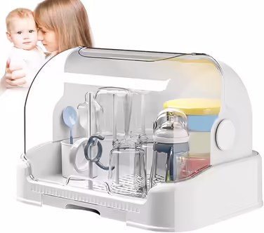 Bottle Storage Box - Bottle Sterilizer for Bottles, Bottle Organizer | Bottle Storage Box, Dustproof for Babies, Countertop Drying Rack